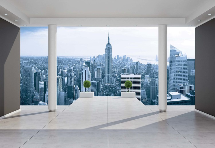 Penthouse with city skyline view